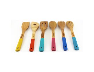 CooknCo Bamboo Utensil Set/ Multi-Color 6pc