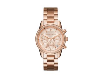 Ladies Ritz Pave Rose Gold-Tone SS Watch Rose Gold Dial