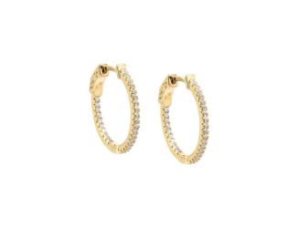 Fancy Thin CZ Hoop Earring Size 20MM