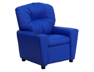 Blue Vinyl Kids Recliner