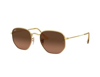Hexagonal Sunglasses - Gold/Brown Gradient