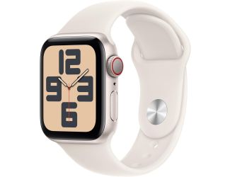Apple Watch SE GPS + Cellular 40mm Starlight Aluminum Case with Starlight Sport Band - S/M