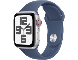Apple Watch SE GPS + Cellular 40mm Silver Aluminum Case with Denim Sport Band - M/L