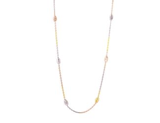 PARIKHS 36" Diamond Cut Oval Multi-Plated Italian Necklace in 925 Sterling Silver