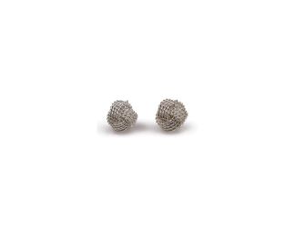 Silver Plated Mesh Knot Earrings