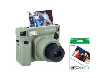 Instax WIDE 400 Camera Bundle w/ 10 Count Film Green