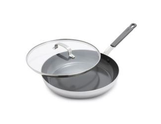 Stainless Steel PFAS-Free Nonstick 12" Fry Pan w/ Lid