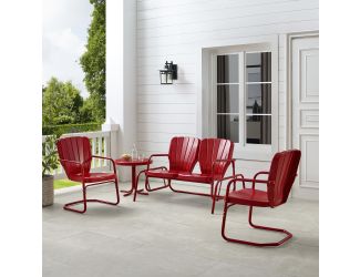 Ridgeland 4Pc Outdoor Metal Conversation Set
