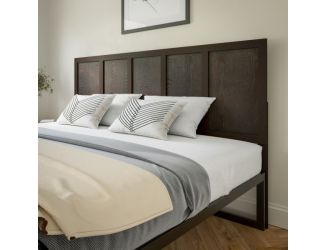 Contemporary Full Size Herring Bone Wooden Headboard Only in Gray Wash