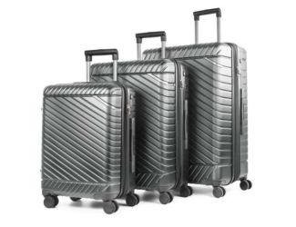 Moscow 3 Piece Luggage Set, Silver