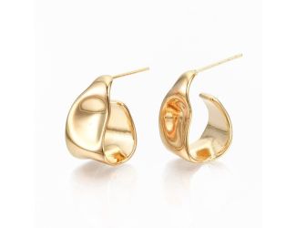 Gold Hammered Hoop Earrings