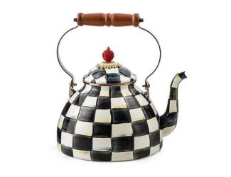 Black Flower Market 3 Quart Tea Kettle