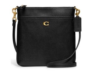 Crossgrain Leather Kitt Crossbody - Black/Brass