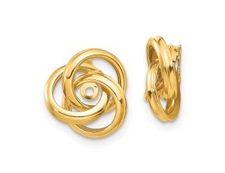 14k Yellow Polished Love Knot Earring Jackets