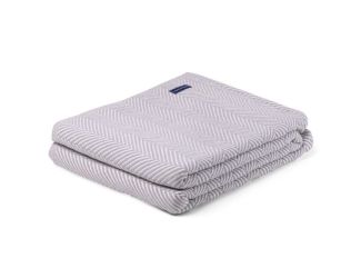 Faribault Mill Madison Cotton Bed Blanket - White/Gray, King