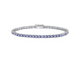 Round Cut Tanzanite Tennis Bracelet