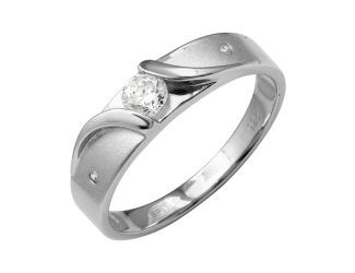 PARIKHS Men's Rhodium Plated Sideways Design Matte Finish Trio Ring in 925 Sterling Silver - 11