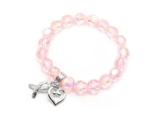 Breast Cancer Awareness Beaded Stretch Bracelet