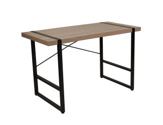 Rustic Wood Grain Finish Console Table with Cross Brace Backing