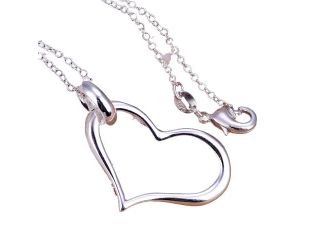 Modern Silver Heart Necklace