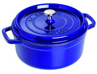 Cast Iron 4 Qt. Round Cocotte - Dark Blue