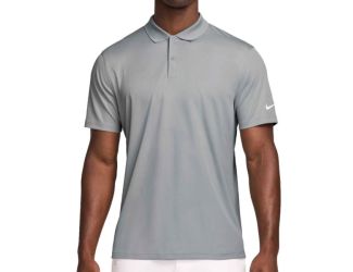 Nike Dri-Fit Victory Solid OLC Men's Golf Polo - Wolf Grey/White/XL