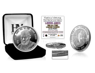 Lebron James All-Time Leading Scorer Silver Coin