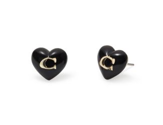 Resin Heart Studs - Black
