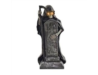 39-in. Grim Reaper Holding Sickle Statue with LED Eyes
