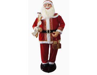 58-In. Dancing Santa with Naughty & Nice List, Gifts and Toy Sack, Life-Size Motion-Activated Christ