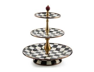 Sterling Check Three Tier Sweet Stand
