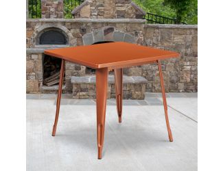31.5" Square Copper Metal Indoor-Outdoor Table - Hospitality Furniture