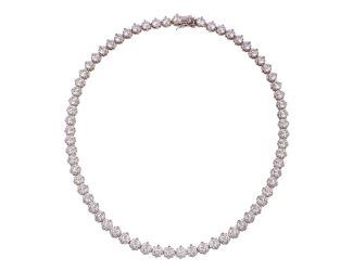 PARIKHS Rhodium Plated Tennis CZ Necklace in 925 Sterling Silver