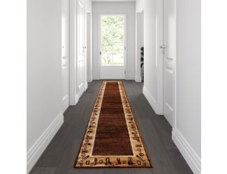 Western Style Cowboy Boot 2' x 11' Brown Olefin Indoor Area Rug