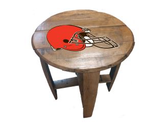 Cleveland Browns Oak Barrel Table