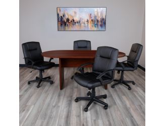6 Foot (72 inch) Classic Oval Conference Table in Mahogany - Meeting Table