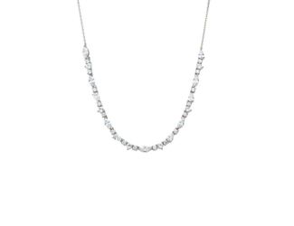CZ Multi Shape Half Tennis Necklace Size 17"