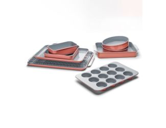11pc Non-Toxic Nonstick Ceramic Mega Bakeware Set Perracotta