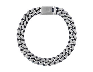 Classic 10mm Curb Stainless Steel/Blue Bracelet, 8.5"