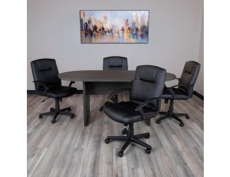 6 Foot (72 inch) Classic Oval Conference Table in Rustic Gray - Meeting Table