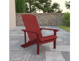 Outdoor Red All-Weather Poly Resin Wood Adirondack Chair