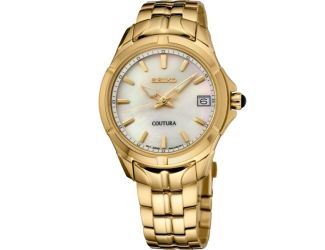 Seiko Coutura SGP Quartz Mother of Pearl Dial, Gold case and bracelet