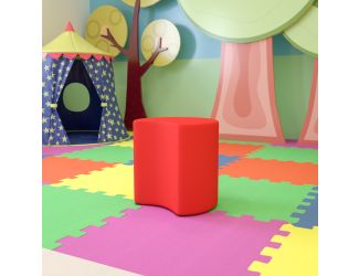 18"H Soft Seating Flexible Moon for Classrooms and Common Spaces - Red