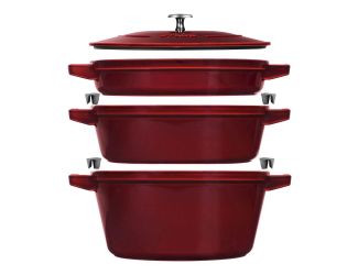 Staub Stackable 4-pc Set - Grenadine NEW