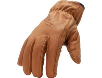 Fleece Lined Buffalo Leather Driver Winter Work Gloves: XL