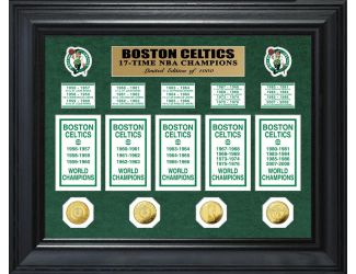 Boston Celtics 17-Time NBA Champions Deluxe Gold Coin & Banner Collection