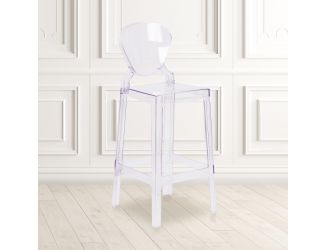 Ghost Barstool with Tear Back in Transparent Crystal - Wedding Chairs