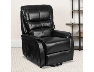 Black LeatherSoft Remote Powered Lift Recliner for Elderly - Medical Furniture