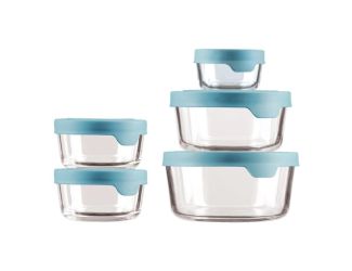 10pc TrueSeal Glass Food Strorage Set Mineral Blue