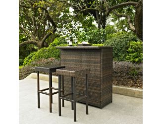 Palm Harbor 3Pc Outdoor Wicker Bar Set